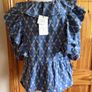 BNWTS Zara Ladies Blue and White Cotton top blouse size XL Uk 16 postage included Image 3