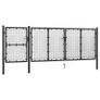 Garden Gate Steel 400x125 cm Black Image 2