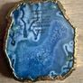 Set of two Agate Gold Edge Blue Slab Image 4