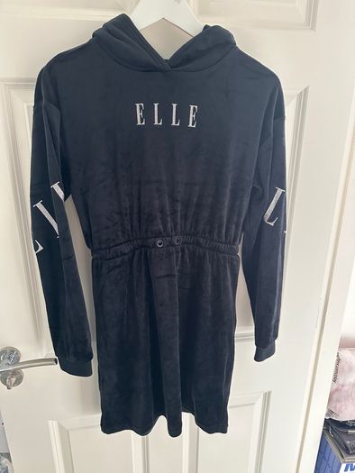Elle velour dress navy