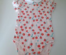 Carrement Beau Baby Bodysuit - Peach with Peach Print - 12M