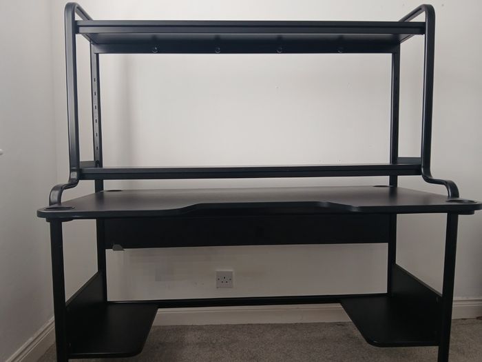 Black metal desk