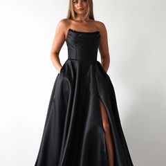 Prom dress Strapless Maxi Gown Black XS