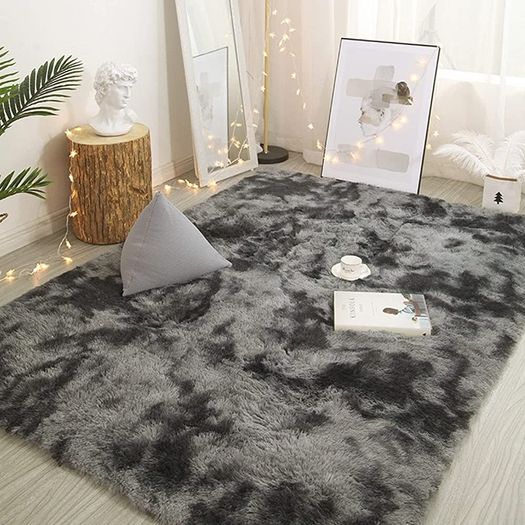 Grey Rugs Living Room Large Faux Fur Rug Soft Modern Shaggy Rugs 2ft X 4ft Multiple Sizes/colours Available (free Postage)
