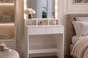 Dressing table with mirror and LED  light bulbs