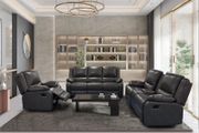 Larsons Grey &amp; Black Leather Recliner Sofas