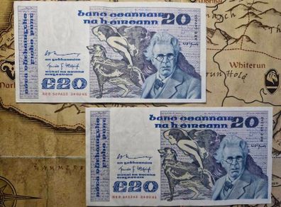 20 Pound B Series 24/02/81 Irish Notes (Sold Individually)