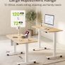 Electric Standing Desk 100x60cm with Cable Tray, Hook and Storage Pocketse Image 2