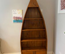 Solid wooden bookcase boat shaped