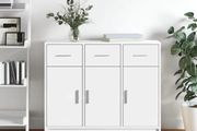 Sideboard White 91x28x75 cm Engineered Wood