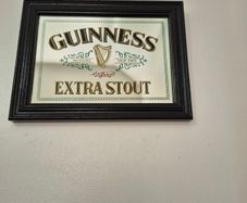 Vintage Guinness Extra Stout Pub Mirror Reverse Printed