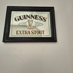 Vintage Guinness Extra Stout Pub Mirror Reverse Printed