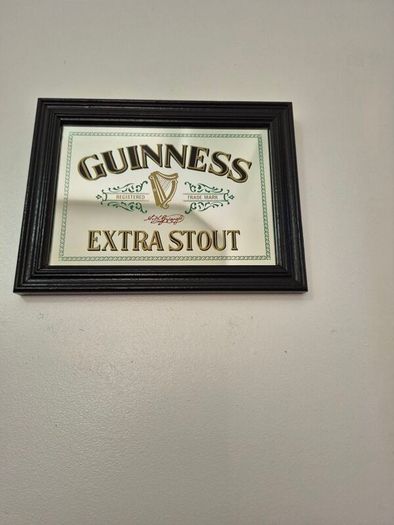 Vintage Guinness Extra Stout Pub Mirror Reverse Printed