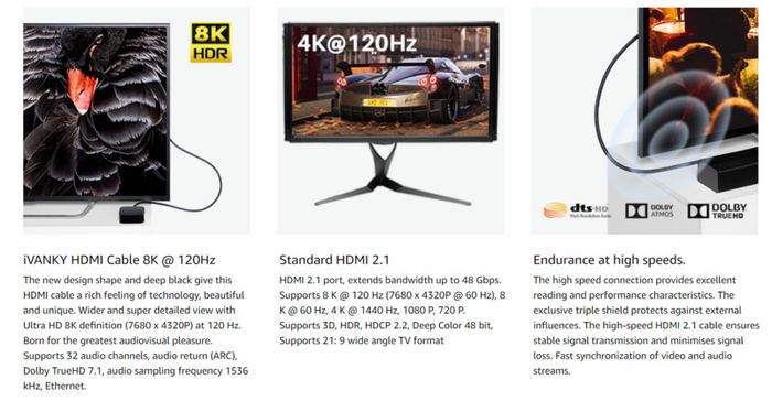 iVanky 2M HDMI 2.1 UHD/3D 8K (7680x4320@60Hz) 48Gbps Zinc Alloy Luxury (Limited Edition) Model Nylon Braided/Gold-Plated Cable (Brand New/Warranty)