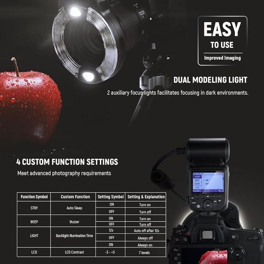 NEEWER RF1-N Macro Flash Ring Light for Nikon Camera