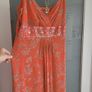 MONSOON coral silk dress Sz 16 Image 4