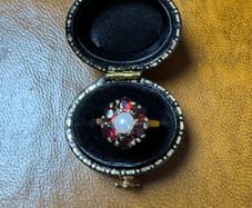 9ct Pearl & Garnet Cluster Ring