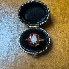 9ct Pearl & Garnet Cluster Ring