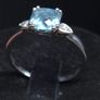 Vintage 9ct White Gold Aquamarine Diamond Ring Size 58 Image 2