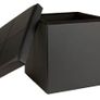 Set of TWO Small Black Faux Leather Stitched Ottomans (Both Brand New Unopened) Image 4