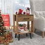 Bedside Table with Drawer Set of 2, 40 x 30 x 60.3 cm Image 5