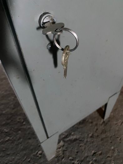 Mid century bisley metal cabinet on legs