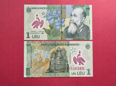 Romania. I Leu  2008  Pick 117d. Polymer / Plastic .  (uncirculated )