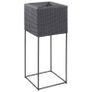 Garden Raised Beds 3 pcs Poly Rattan Black Image 3