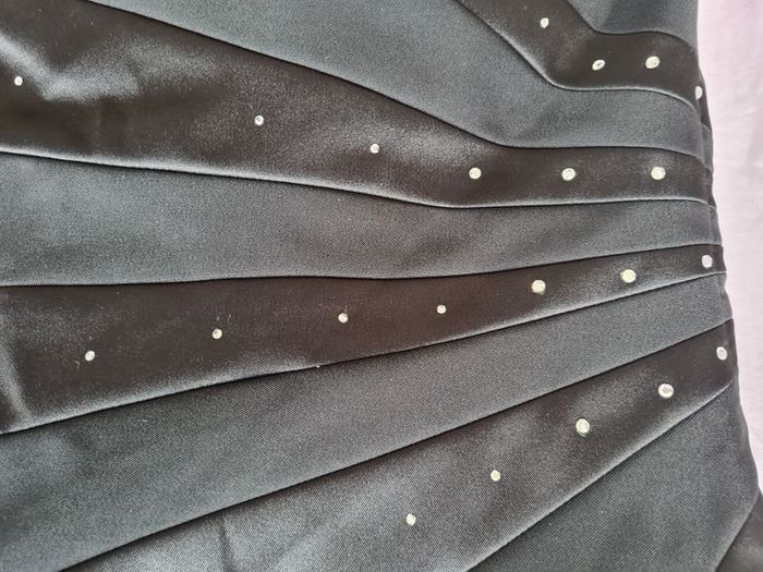 Black Satin + Diamante Top. Size 18. New