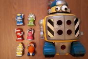 Large Robot Toy and 6 small Robots