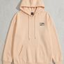 ROMWE Japanese Graphic Hoodie Oversized Peach/Beige Image 4