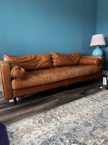 EZ Living Cigar Leather 3 Seater Sofa