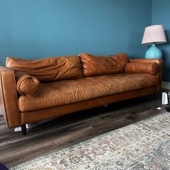 EZ Living Cigar Leather 3 Seater Sofa