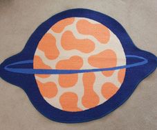 Habitat Kids Planet Circle Rug - Blue - 75x100cm