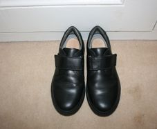 Geox Boys Black Leather School Shoes Like New & Geox Watch - Size 36 (U.K. 3)