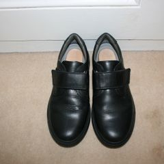 Geox Boys Black Leather School Shoes Like New & Geox Watch - Size 36 (U.K. 3)