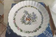Flan Dish Royal Worcester Worcester Herbs IN BOX AS NEW.
