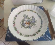 Flan Dish Royal Worcester Worcester Herbs IN BOX AS NEW.
