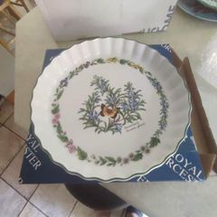 Flan Dish Royal Worcester Worcester Herbs IN BOX AS NEW.