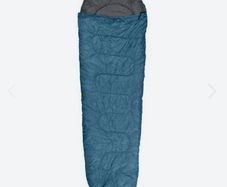 New Blue Sleeping bag in a down-string bag - great for sleepovers, festivals and camping trips