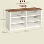Shoe Storage Bench with Adjustable Shelves 12 to 15 Pairs Image 4