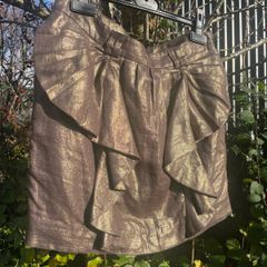 Ted Baker metallic gold mini skirt