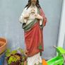 Vintage Chalk Sacred Heart Statue Image 2