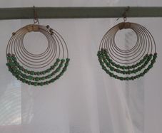 Vintage beaded Hoop earrings