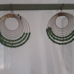 Vintage beaded Hoop earrings