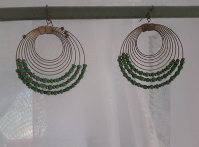Vintage beaded Hoop earrings