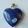 Lapis Lazuli Heart Pendant 925 Sterling Silver Blue Gemstone Cabochon Inset 25mm Image 4