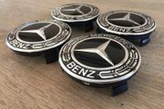 Black 75mm Mercedes wheel Caps 4pcs A1714000025