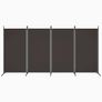 4-Panel Room Divider Brown 346x180 cm Fabric Image 2