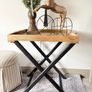 New large foldable console or occasional table in Oak and vintage black Image 2
